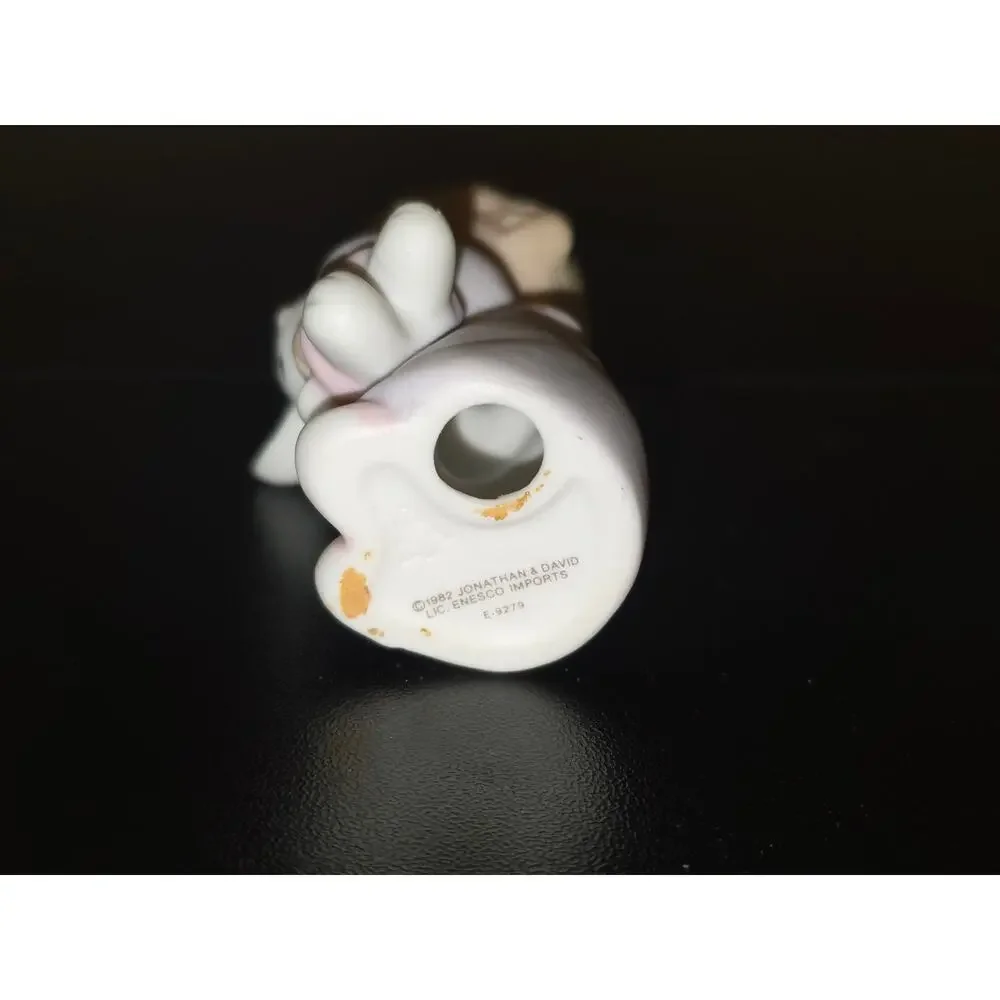 Precious Moments Girl‎ Hugging Bunny Figurine Jonathan & David 1982 E-9279